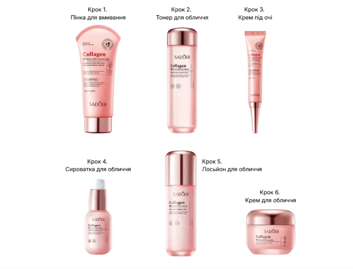SADOER Collagen Nicotinamide 6-Piece Set, Wrinkles, Dryness Fine Lines