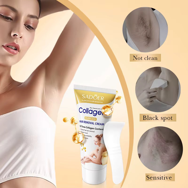 SADOER Hair Removal Cream 60g - Painless Depilatory for Body, Legs, Bikini