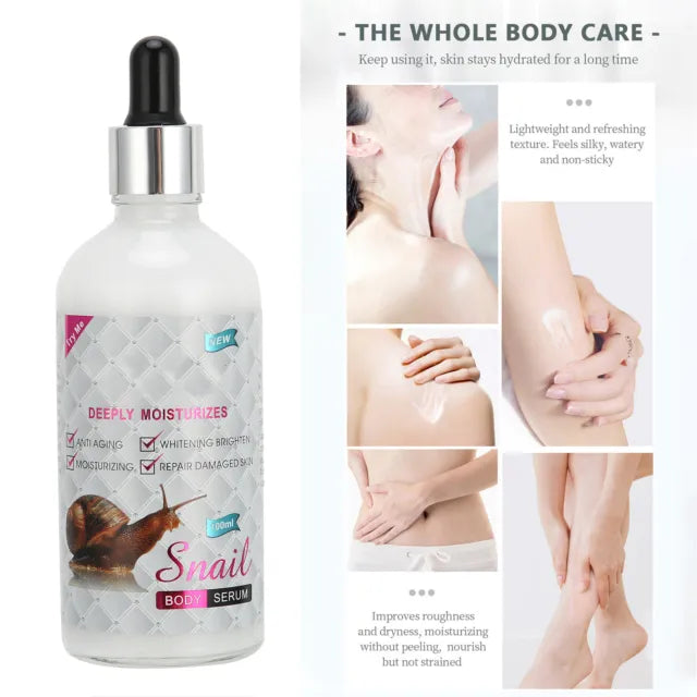 Snail Extract Body Serum, 100ml Collagen Skin Moisturizing Nourishing Repair Serum Solution