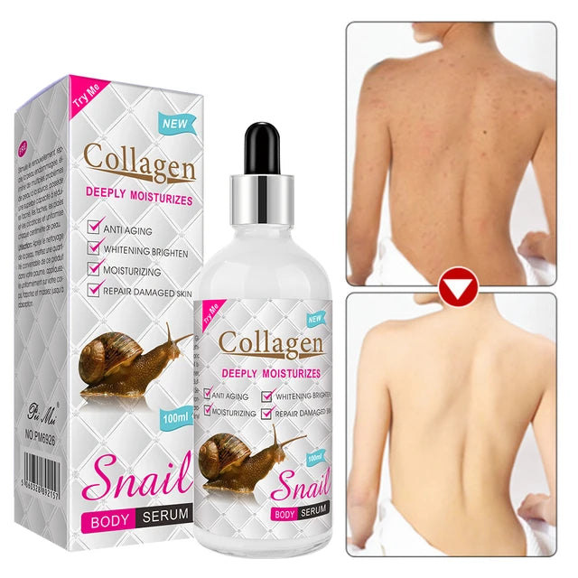 Snail Extract Body Serum, 100ml Collagen Skin Moisturizing Nourishing Repair Serum Solution