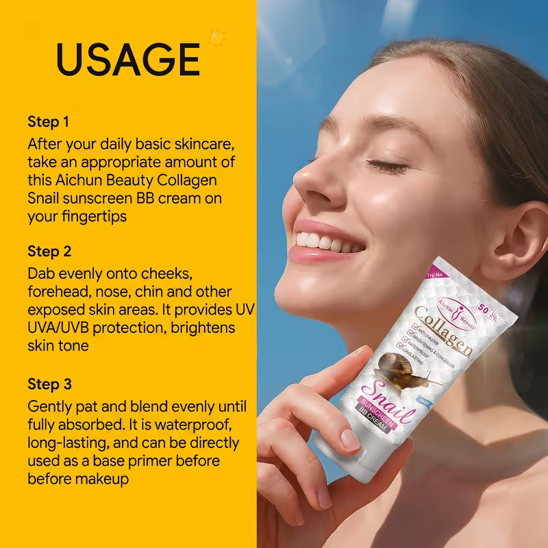 Collagen Snail SUNSCREEN BB CREAM Pei Mei - SPF 50 - PM6915-AC-50ml