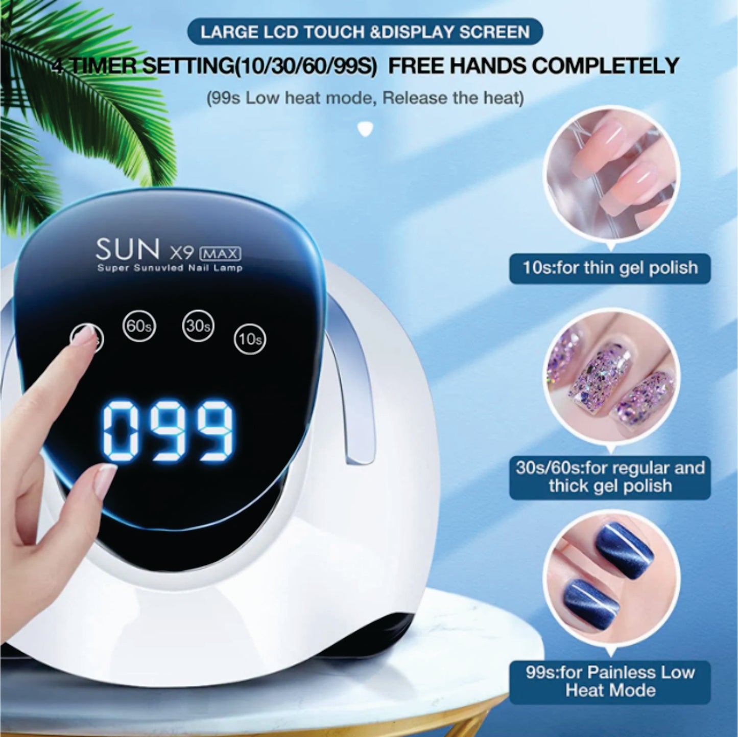 SUN X9 Max UV LED Nail Lamp - 220W & 57 LED beads