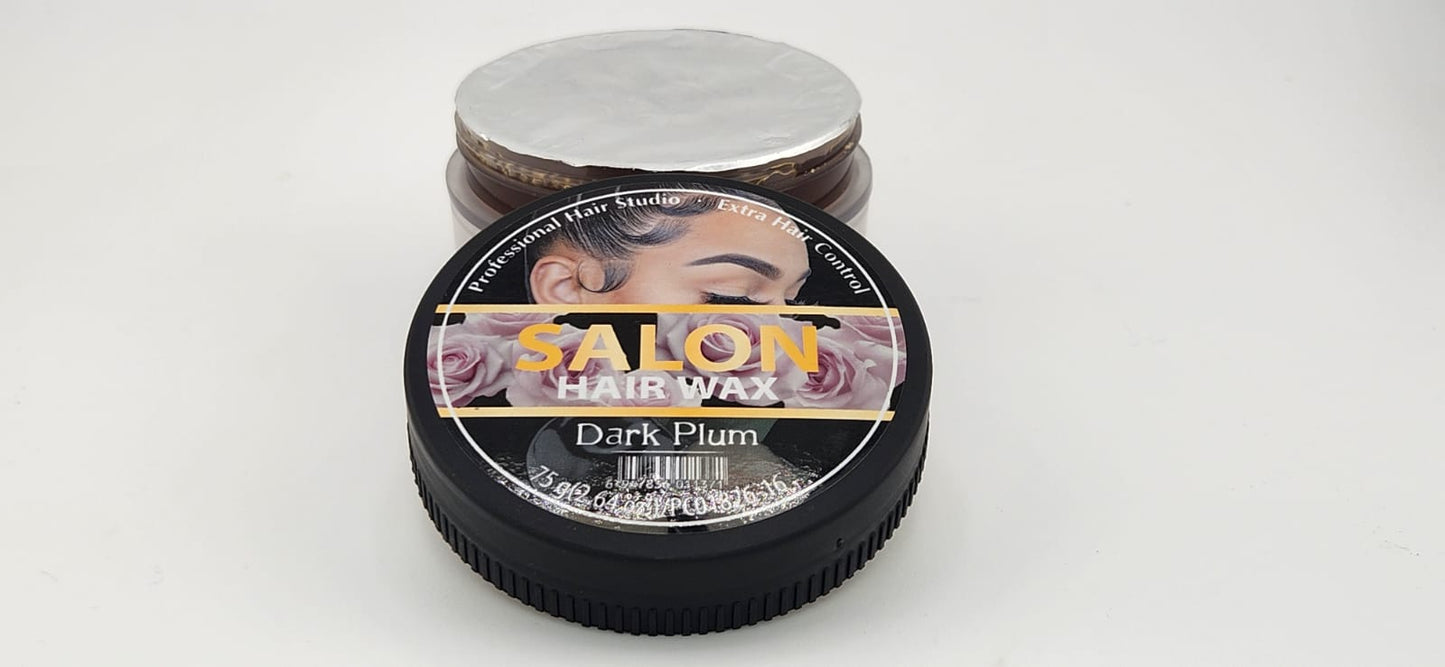SALON Hair Wax Dark Plum 75g - Extra Hair Control Edge Control Strong Hold Finish