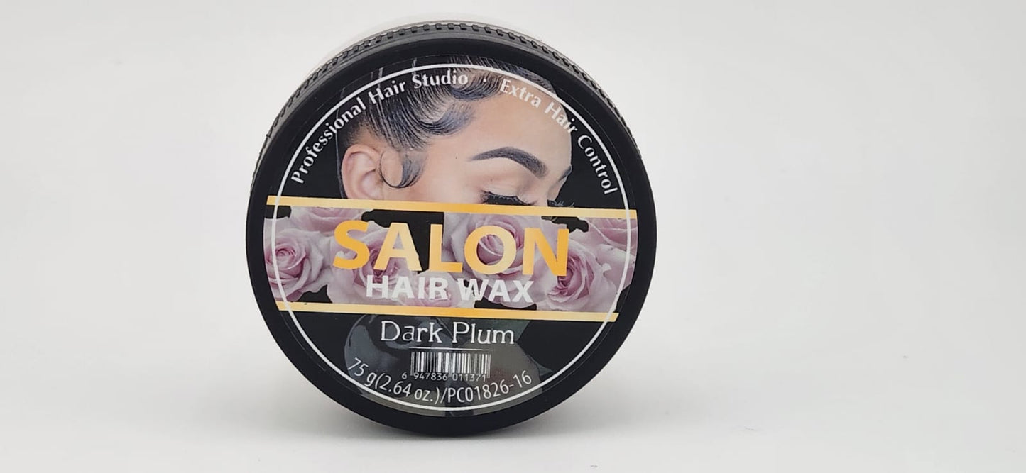 SALON Hair Wax Dark Plum 75g - Extra Hair Control Edge Control Strong Hold Finish