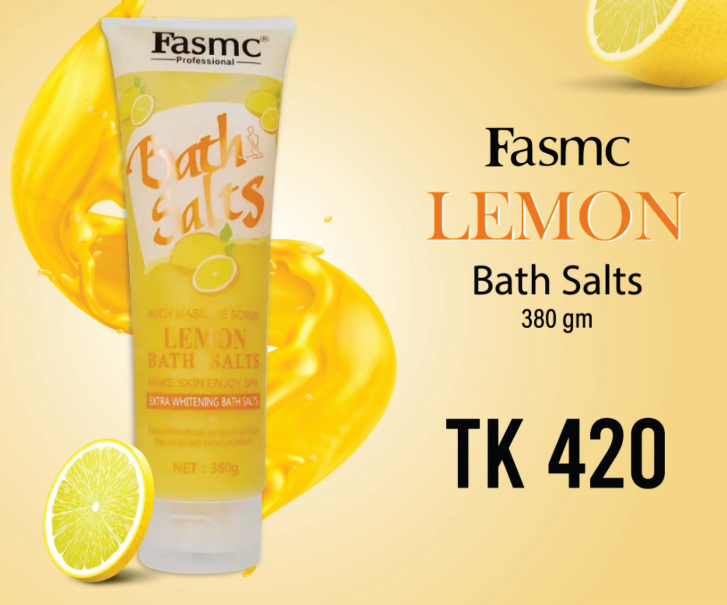 FASMC Professional Bath Salts Body Massage Scrub with Extra Brightening Bath Salts 380g