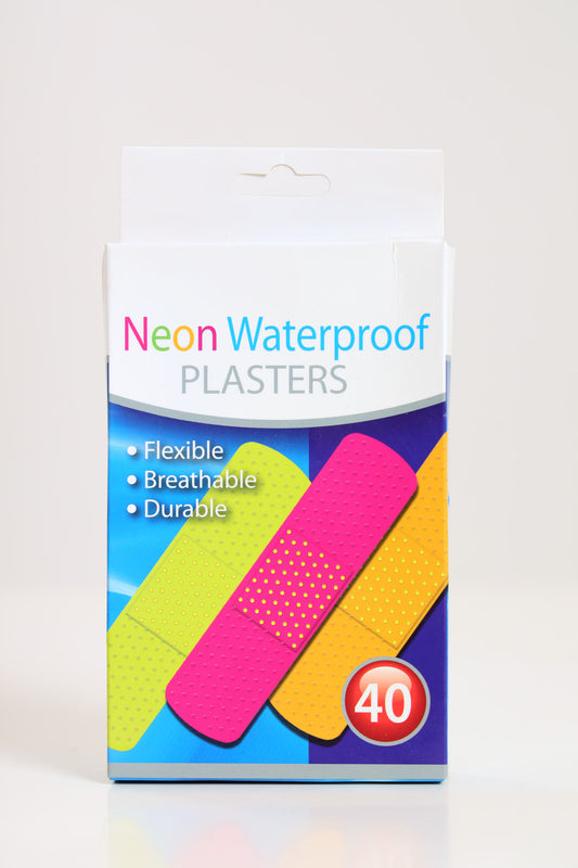 Waterproof Bandaid / Plasters Neon Plasters Box Of 40