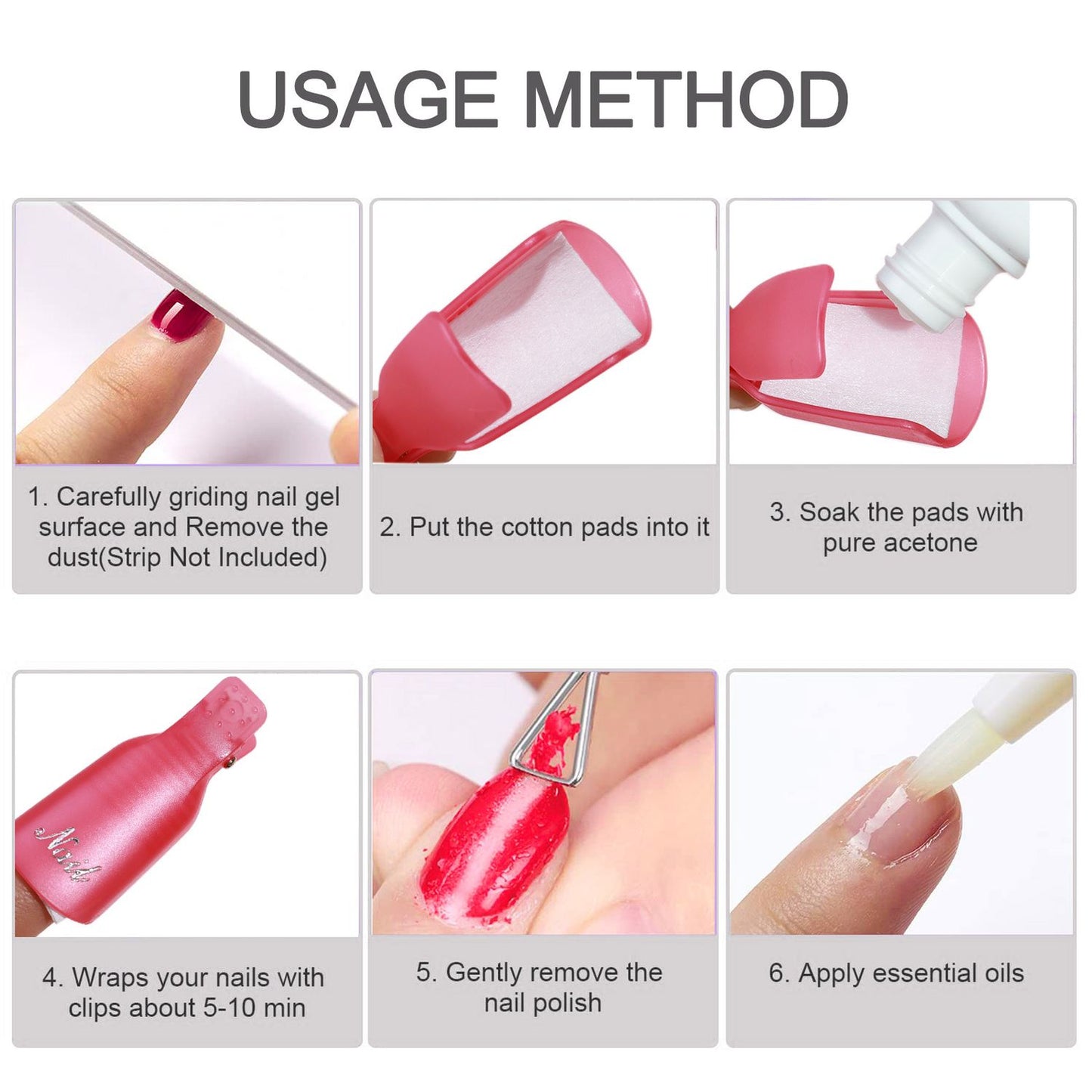 Nail Soak Off - Reusable Keeper for remover tips 10pcs
