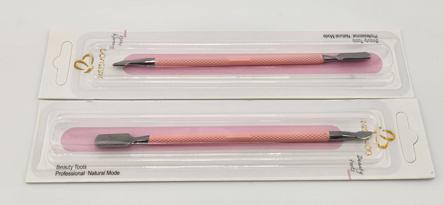 Double Sided Stainless Steel Cuticle Pusher&nbsp; - Pink - Miss Smoo (ZZ1126-7)&nbsp;Dead Skin Remover, Polishing And Removing Nail Beauty Art And Nail Tools