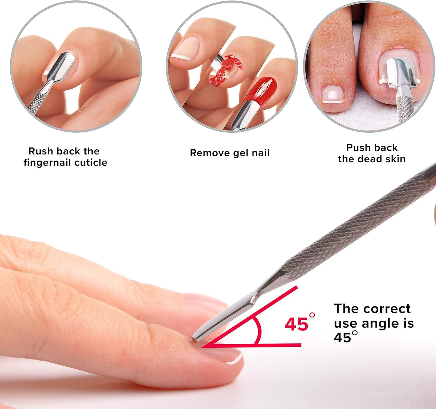 Stainless Steel Cuticle Pusher - Miss Smoo - (12.3 × 0.8 cm)