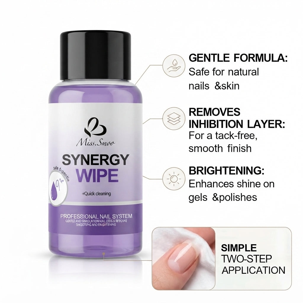 Miss Smoo Synergy Wipe 300ml - Nail Cleaner Decreases, Remove Dust & Finishes Gel Care