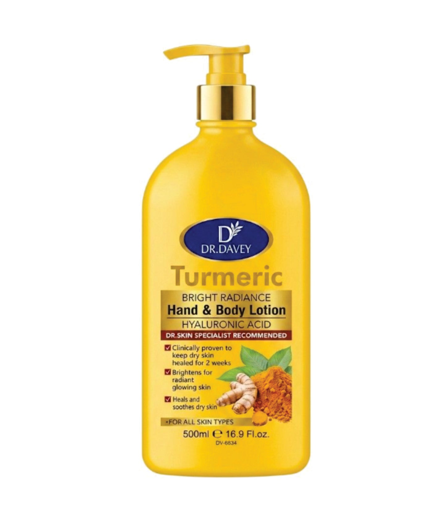 Dr. Davey Turmeric Bright Radiance Hand & Body Lotion - 500ml