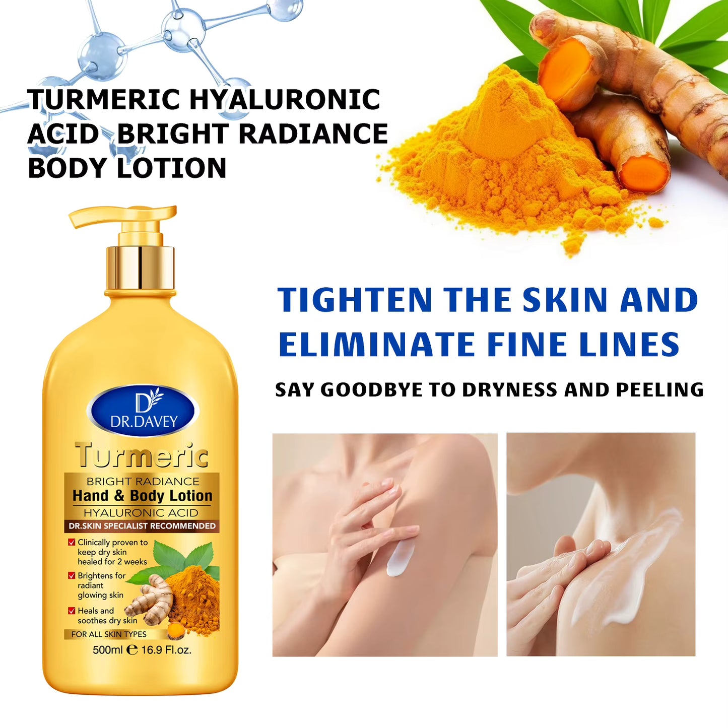 Dr. Davey Turmeric Bright Radiance Hand & Body Lotion - 500ml