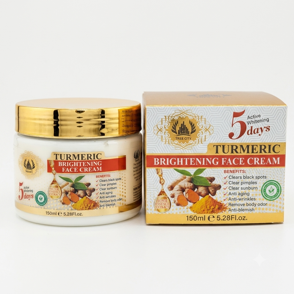 Turmeric Brightening Face Cream 150ml - Tree City - 5 Days Active Whitening