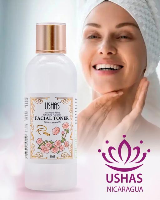 USHAS FACIAL TONER NATURAL ROSE FLORAL 275ML