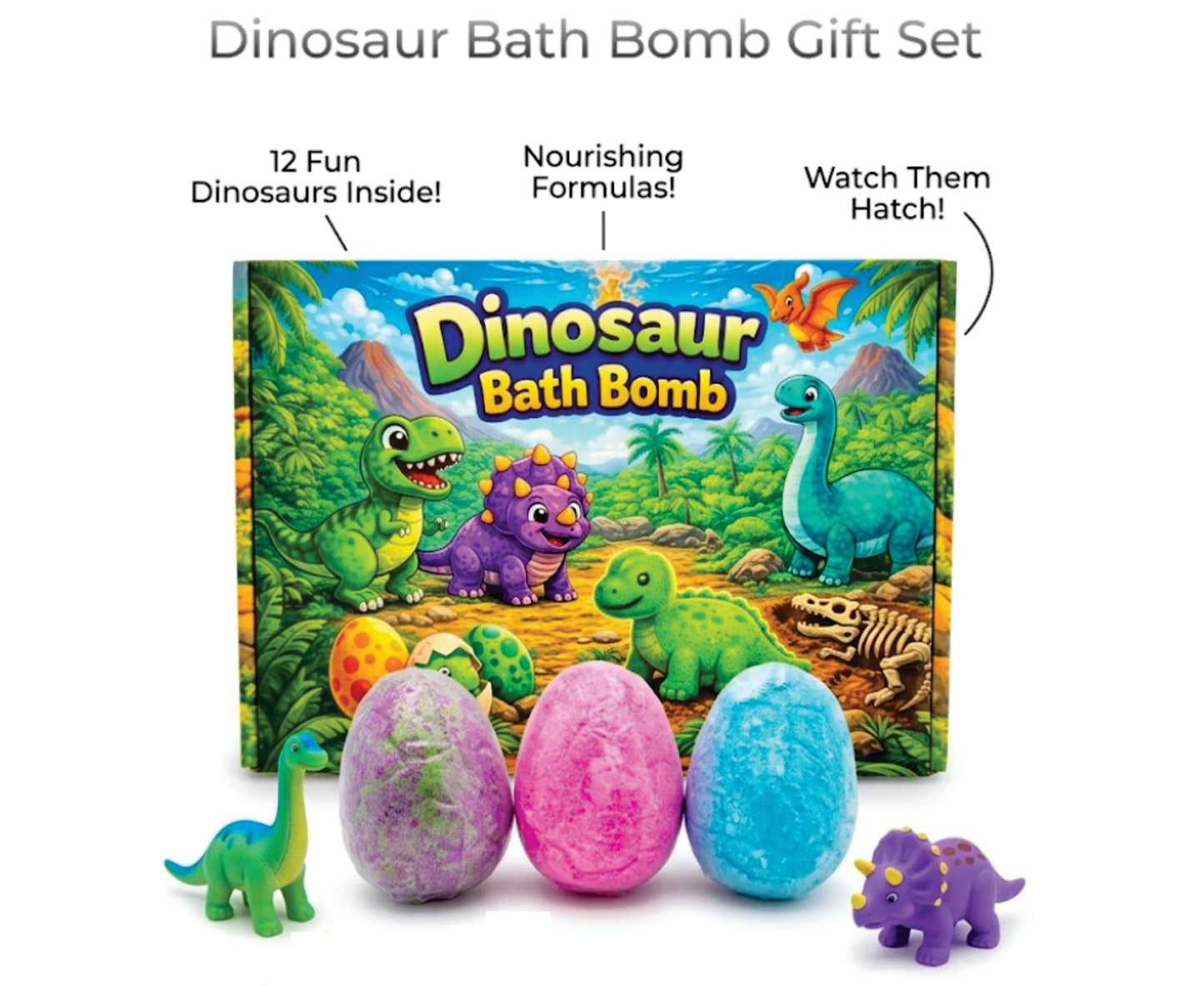 Dinosaur Bath Bomb for Children 80g TOT-0272-2