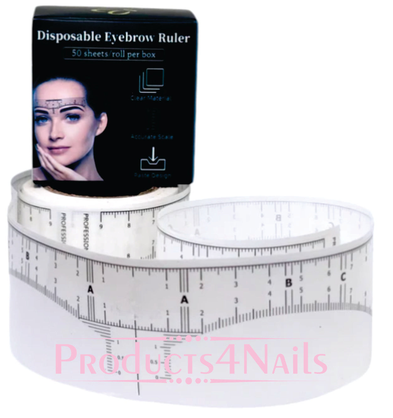 Disposable Eyebrow Ruler 50 Sheets/roll per box