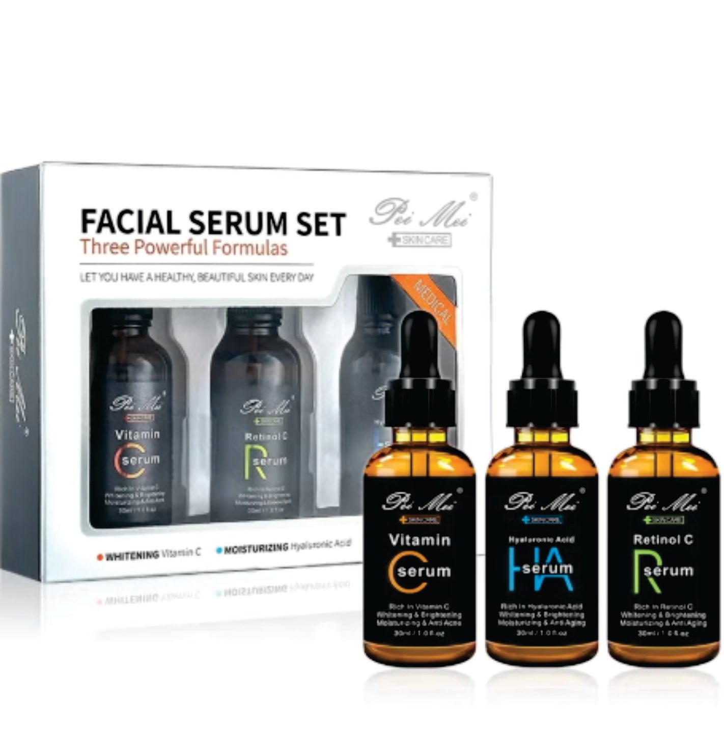 Pei Mei Facial Serum Set Three Powerful Formulas - PM6952