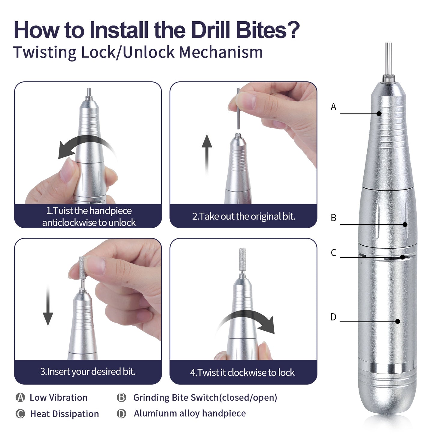 Nail Drill Machine Professional Edition 45000RPM - TOT-V4