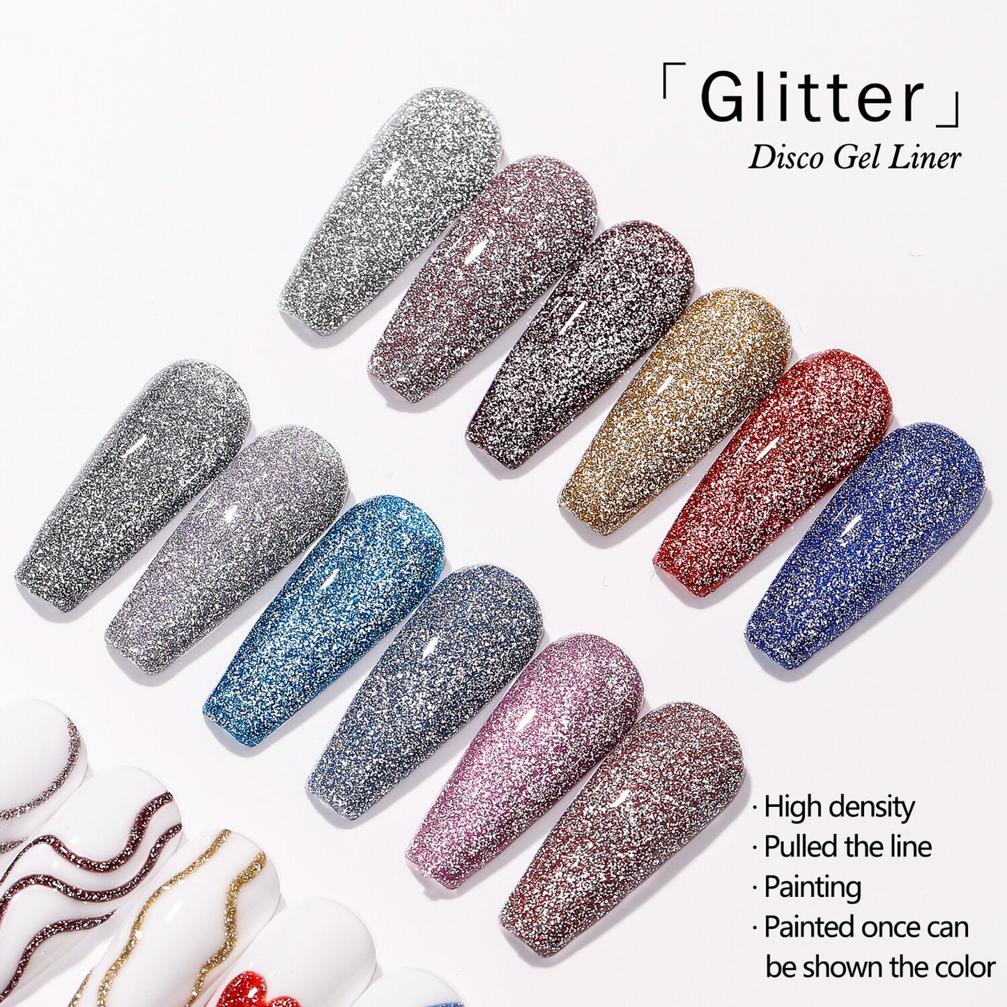 Vendeeni Disco Reflective Glitter Liner Gel 10ml