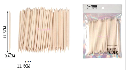 Wooden Sticks Cuticle Pushers - 100pcs 11,5cm / 0.4 cm - Miss Smoo Nail Orange Sticks