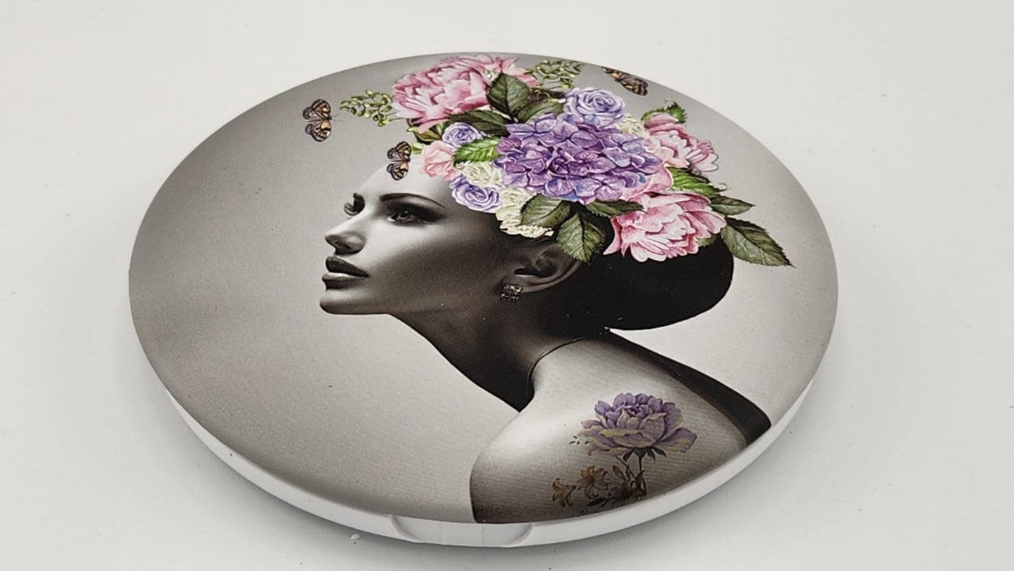 Cosmetic Mirror Classics Fashion 2 in 1 (Plain Mirror and Magnifying Glass) -1336-4