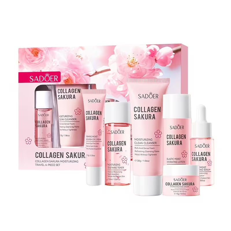 SADOER Collagen Sakura Moisturizing Travel 6-Piece Set