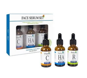 Vitamin C, Retinol and Hyaluronic Acid Face Serum Set - Complete Skincare Solution