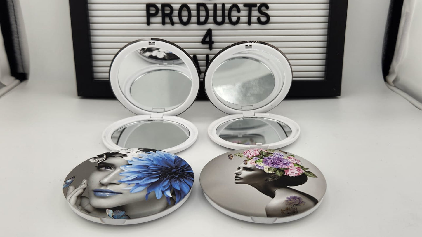 Cosmetic Mirror Classics Fashion 2 in 1 (Plain Mirror and Magnifying Glass) -1336-4