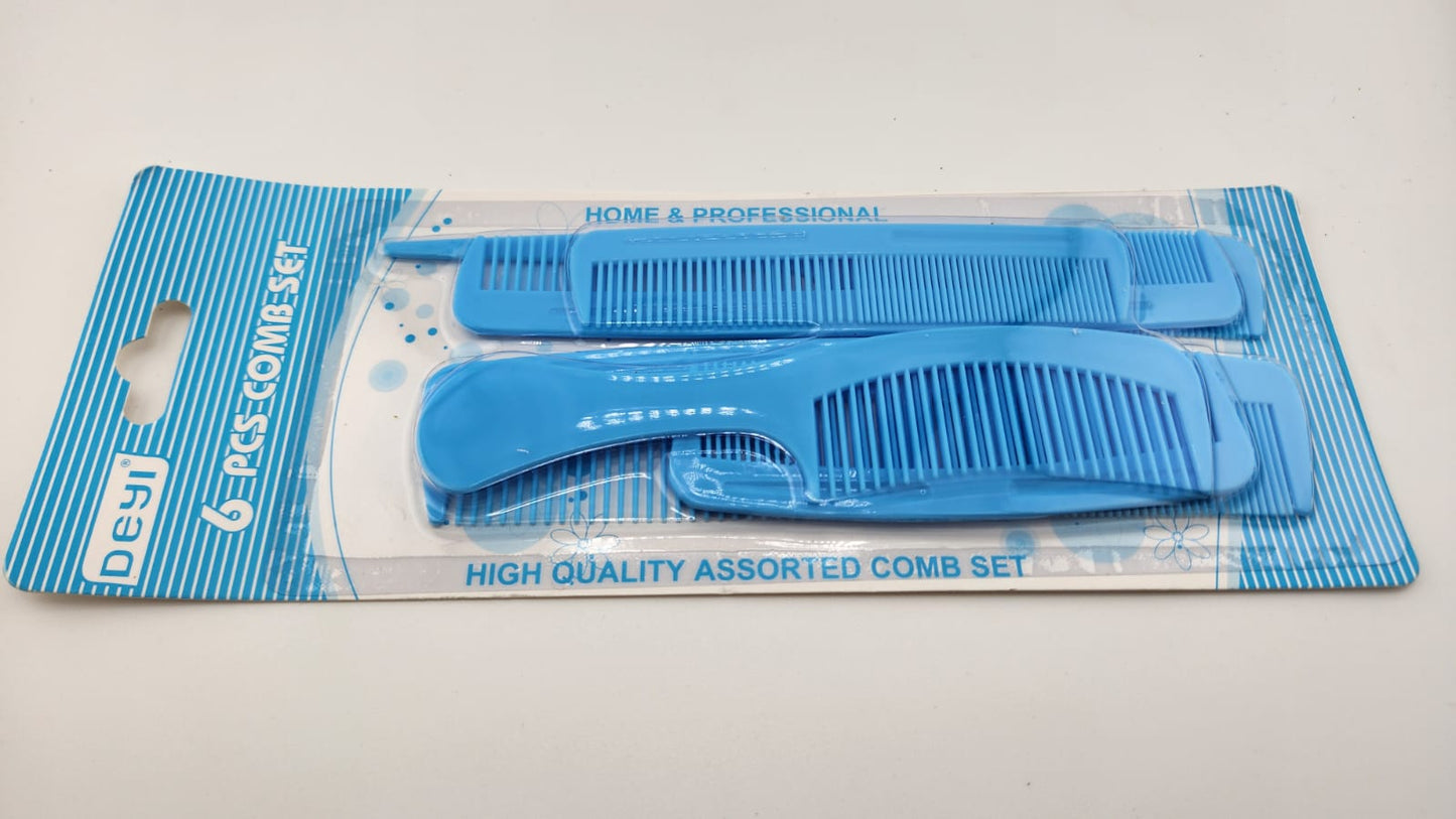 Hair Brush Combo 6pcs - Plastic Set