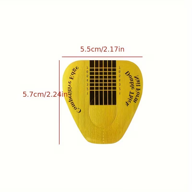 Nail Form Rectangular Horseshoe Shaped DOUBLE THICK - Acrylic Gel Manicure Extension Tool With Nail Art Tip Shape Guide Stickers