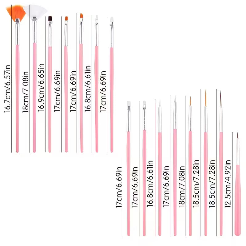 Nail Gel Art Brush Set 15Pcs -Miss Smoo