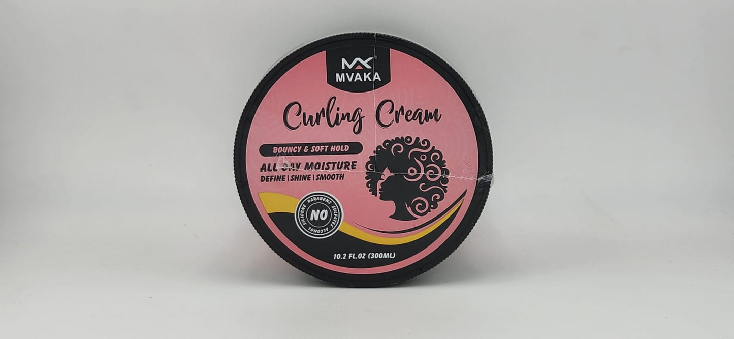 MAX MVAKA Hair Curling Cream (300ml) defines tight 4C curls with weightless moisture, shine, and all-day frizz control.