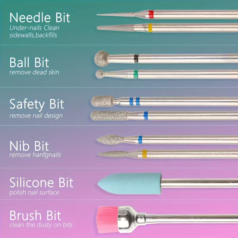 Luxury Electric Nail Drill Bit Set 10pcs