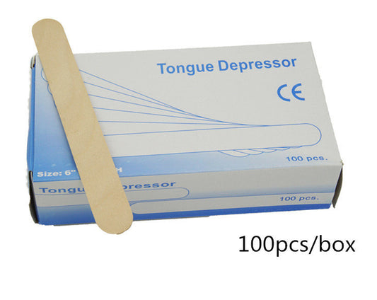 Disposable Wooden Tongue Spatula - 100 Pcs (Tongue Depressor)