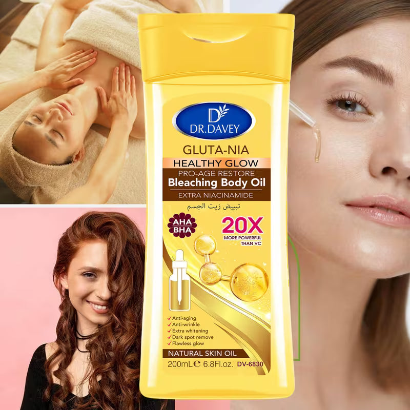 DR.DAVEY GLUTA NIA Bleaching Body Oil  200ml - Moisturizing Skin Care Essential