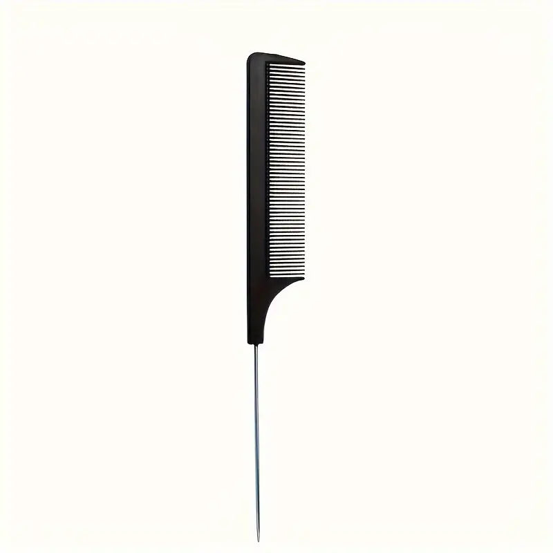 Hair Brush Barber Salon Fine Tooth Rat Tail Teasing Comb With Stainless Steel Pin Metal Hair Pick