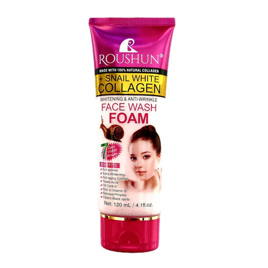 Roushun Snail White Collagen Foam Face Wash - 120ml