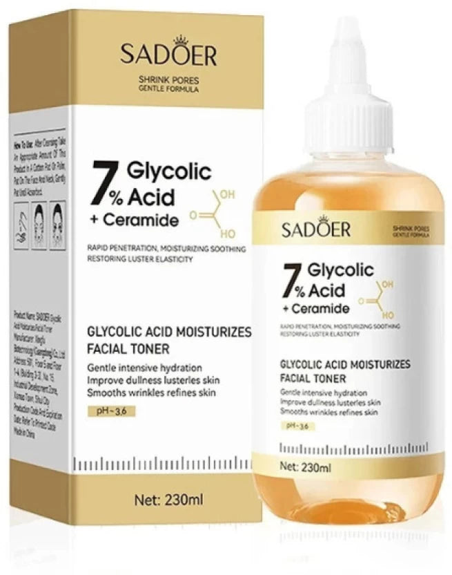 Sadoer 7% Glycolic Acid + Ceramide Facial Toner (230ml)